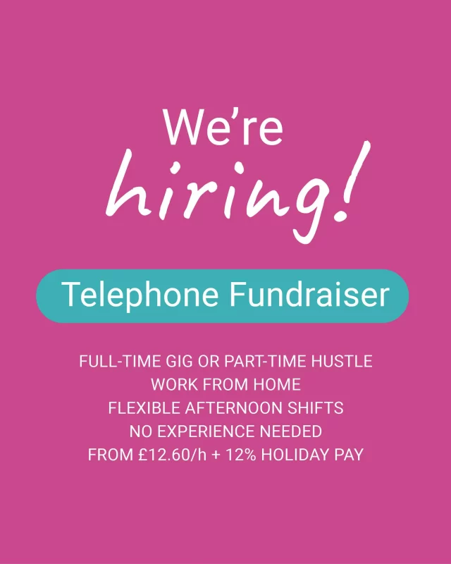 It’s that time of year again! Think you’d make a great fundraiser? We’d love to hear from you.

#fundraisingjobsuk #telephonefundraiser #charityfundraiser